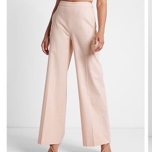 Express super high waisted linen blend wide leg pant